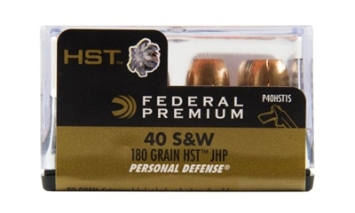 Federal Personal Defense .40S&W 180gr HST JHP 20rds P40HST1S