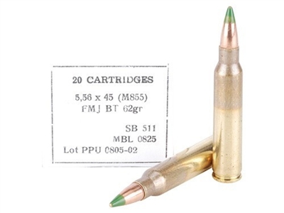 PRVI Partisan 5.56mm M855 62gr Ammunition 200rds Green Tip LAP