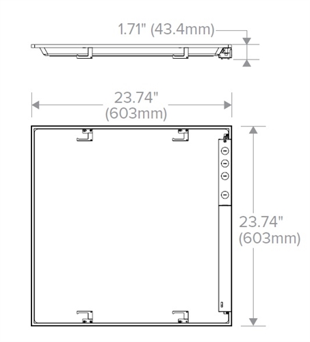 Columbia Lighting CBT22-LSCS 2'x2' Back-Lit LED Troffer, 4400/3300/2750 ...