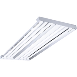 Columbia Lighting LHV4-454-GWU-4EPU VersaBay Fluorescent High Bay, 4 Lamps, 54W T5HO, Gloss White Reflector, Programmed Start, 120-277V