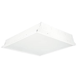 Columbia Lighting LJT22-35MLG-FSA12-EDU 35W 2'X2' LED Troffer with Adv Solid State Technology, 3500K, Medium Lumen, Grid Ceiling, White Flush Steel Door, Pattern 12 Acrylic Lens Shield, 0-10V Dimming