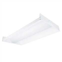 Columbia Lighting LTRE22-35HLG-RFA-ESDU-AM 36W 2'x2' Transition LED Enclosed High Efficientcy Architectural Lens, 3500K, High Lumen, Grid Lay-in Ceiling, Ribbed Frosted Acrylic, Step Dimming, 120V-277V, Antimicrobial Paint