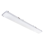 Columbia Lighting LXEM-4-35-VW-RFA-EU-GLR-ELL14 4' LED Enclosed and Gasketed Fiberglass Extreme Environment, 3500K, 3000 Lumen, Ribbed Frosted Acrylic Shielding, Non Dimming, 120-277V, with Battery back up White Finish