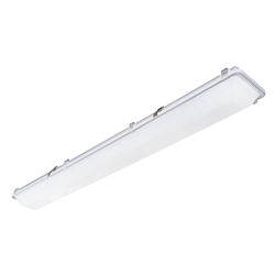 Columbia Lighting LXEM8-40LW-RFA-EDU 67W 8' LED Enclosed and Gasketed Fiberglass Extreme Environment, 4000K, 8095-9276 Lumens, Ribbed Frosted Acrylic Shielding, 0-10V Dimming, 120-277V, White Finish