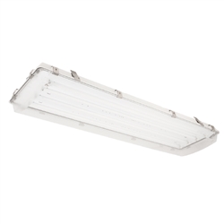 Columbia Lighting XEW4-454-CA-W-4EPU 4' Enclosed and Gasketed High Bay, Four Lamps, 54W T5HO, Clear Impact Resistant Acrylic Lens, Wide Distribution, Electronic Programmed Start Ballast, 120-277V