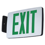 Compass Lighting CCESGE Thin Die-Cast LED Emergency Exit with Emergency Battery Back Up, 1W, Single-Face, Wall, End or Ceiling Mounted, Green