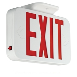 Compass Lighting CEG White Thermoplastic, 120V-277V, Universal Face, Green LED Emergency Exit