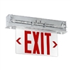 Compass CELCR1RN Edgel-Lit Combination Exit and Emergency Light, Recessed Mount, Single Face, Red Letters, Brushed Aluminum