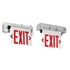 Compass Lighting CELR1RNE Edge-Lit LED Emergency Exit, 120V-277V, Recessed Mount, Single Face, Red Letters, Brushed Aluminum with Battery