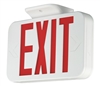 Compass Lighting CER White Thermoplastic Exit, Universal Face, Red LED Emergency Exit, 120V-277V