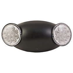 Compass Lighting CU2B Black Thermoplastic, Dual-Head LED Emergancy Light, 120/277 Input, Damp Location Listed, 3 VDC, 1 Watt