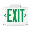 Dual-Lite EVCUGWD4I-24K Architectural LED Exit and Emergency Light, Universal Face, Green Letters, White Finish, 2 LED Remote Capacity, Spectron Self-Diagnostics, 220-240VAC