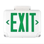 Dual-Lite EVCUGWD4I-24K Architectural LED Exit and Emergency Light, Universal Face, Green Letters, White Finish, 2 LED Remote Capacity, Spectron Self-Diagnostics, 220-240VAC