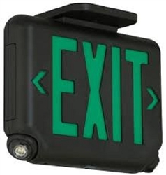 Dual-Lite EVCUGBD4 Architectural LED Exit and Emergency Light, Universal Face, Green Letters, Black Finish, 2 LED Remote Capacity