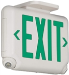 Dual-Lite EVCUGWD4-0 Architectural LED Exit and Emergency Light, Universal Face, Green Letters, White Finish, 2 LED Remote Capacity, No Self-Diagnostics, No Lamp Heads