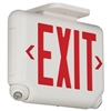 Dual-Lite EVCURWD4I-24K Architectural LED Exit and Emergency Light, Universal Face, Red Letters, White Finish, 2 LED Remote Capacity, Sprectron Self-Diagnostics, 220-240VAC