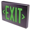 Dual-Lite EVEUGBE LED Exit Sign, Single/ Double Face, Green Letters, Black Finish, Emergency Operation, No Self-Diagnostics