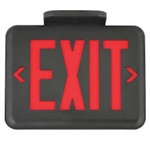 Dual-Lite EVEURB LED Exit Sign, Single/ Double Face, Red Letters, Black Finish, Standard Model, No Self-Diagnostics