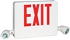 Dual-Lite HCXURW-UST Side Mount Designer LED Exit Sign and Emergency Light, Universal Face, Red Letters, White Finish, US Transform