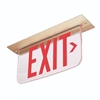 Dual-Lite LECSRRNEI Ceiling Mount Architectural Edfe-Lit LED Exit Sign, 120/277V, Single Face, Red Letters, Right Arrow, Satin Aluminum Finish, Emergency Operation, Spectron Self-Testing