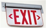 Dual Lite LEWSRLSA Wall Mount Edge-Lit LED Exit Sign, Single Face, Red Letters, Left Arrow, Satin Brass Finish, AC Only