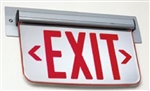 Dual Lite LEWSRRSA Wall Mount Edge-Lit LED Exit Sign, Single Face, Red Letters, Right Arrow, Satin Brass Finish, AC Only