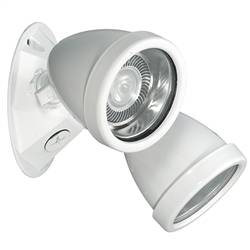 Dual-Lite OCRDW-03L 6V/12V, 3W LED Decorative Outdoor Remote Lighting Head, Wet Location, Double Heads, White Finish