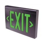 Dual-Lite SEDGBN Sempra Die Cast Exit Sign, Double Face, Green Letter Color, Black Finish with Brushed Facec, AC Only, No Self-Diagnostic
