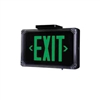 Dual-Lite SEWLDGBE Harsh Environment Exit Sign, 120/277V, Double Face, Green Letters, Black Finish, Emergency Operation