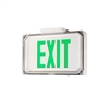 Dual-Lite SEWLDGWE-4X Harsh Environment Exit Sign, 120/277V, Double Face, Green Letters, White Finish, Emergency Operation, NEMA 4X, IP66 Rating