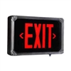 Dual-Lite SEWLDRBE Harsh Environment Exit Sign, 120/277V, Double Face, Red Letters, Black Finish, Emergency Operation