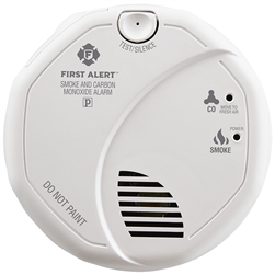 First Alert SC7010B 120V AC/DC Hardwired with 2 AA Batteries Backup Photoelectric Smoke Alarm and Carbon Monoxide Combo Alarm