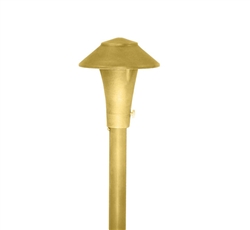 Focus Industries AL-01-SM-BAR 12V S8 Incandescent 3.75" China Hat Area Light, Brass Acid Rust Finish