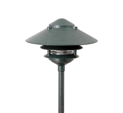 Focus Industries AL-03-3T-10-LEDP-WBR 12V 4W LED 300 lumens 3 Tier 10" Pagoda Hat Area Light, Weathered Brown Finish