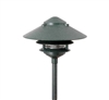 Focus Industries AL-03-3T103LED3RBV 12V 3W Omni LED Cast Aluminum 10" 2 Tier Pagoda Hat Area Light with 3" Base, Rubbed Verde Finish
