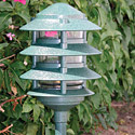 Focus Industries AL-03-4T-RBV 12V 18W 6" Four Tier Pagoda Hat Area Light, Rubbed Verde Finish