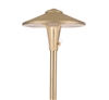 Focus Industries AL-04-AHFLED318SBAR 12V 3W Omni LED Cast Brass 7.5" China Hat Area Light with Adjustable Hub and 18" Finial, Brass Acid Rust Finish