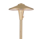 Focus Industries AL-04-BAR 12V S8 Incandescent 7.5" China Hat Area Light, Brass Acid Rust Finish