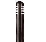 Focus Industries  12V 3W Omni LED Black ABS 4.5" Diameter Bollard with Aluminum Top, Stucco Finish