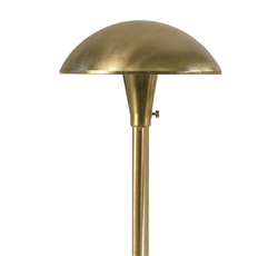 Focus Industries AL-12-BAR 12V S8 Incandescent 8" Mushroom Hat Area Light, Brass Acid Rust Finish