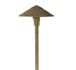 Focus Industries AL-15-BAV 12V S8 Incandescent 8" Tiki Hat Area Light, Brass Acid Verde Finish