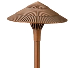 Focus Industries AL-15-LEDP-BAR 12V 4W LED 300 lumens 8" Tiki Hat Area Light, Brass Acid Rust Finish