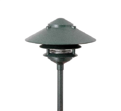 Focus Industries AL0310L12RBV 3W Omni Super Saver LED 10" Two Tier Pagoda Hat Area Light, Rubbed Verde  Finish