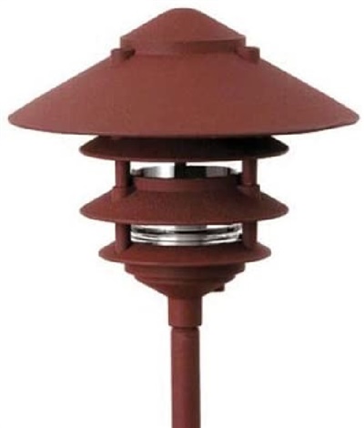 Focus Industries AL034T10L1ATV 3W Omni Super Saver LED 10" Four Tier Pagoda Hat Area Light, Antique Verde Finish