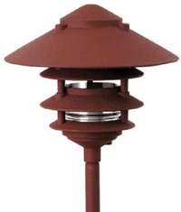 Focus Industries AL034T10L1BLT 3W Omni Super Saver LED 10" Four Tier Pagoda Hat Area Light, Black Texture Finish