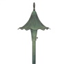 Focus Industries AL14L12RBV 12V 3W Omni LED 8" Cast Aluminum Oriental Hat, Rubbed Verde  Finish