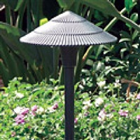 Focus Industries AL15L12ATV 12V 3W Omni LED 8" Cast Aluminum Tiki Hat, Antique Verde Finish