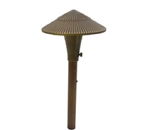 Focus Industries AL15SML12BRS 12V 3W Omni LED 5.75"" Cast Brass Tiki Hat, Brass Finish