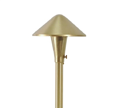 Focus Industries AL17AHL12BAR 12V 3W Omni LED 8" Cast Brass China Hat Area Light with Adjustable Hub, Acid Rust Finish