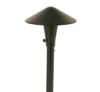 Focus Industries AL17SMAHL12BRT 12V 3W Omni LED 5.5" Cast Aluminum China Hat Area Light with Adjustable Hub, Bronze Texture Finish